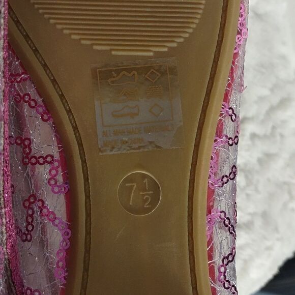 Karyn's Pink Clear Sequined Flats - Picture 5 of 8